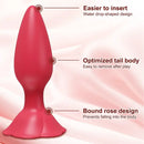 Rose Anal Plug Silicone Adult Sex Toy For Women Men Clit Orgasm