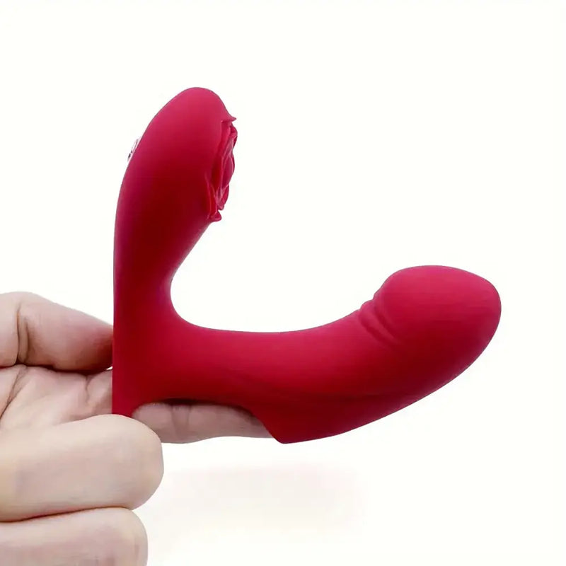 Unisex App-controlled Rose Real Silicone Finger Vibrating Sex Toy