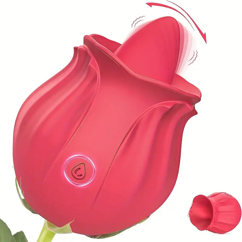 Upgraded Tongue Licking Vibrating Rose Toy For Women Clit Sucker