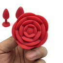 Solid Color Silicone Rose Shaped Base Silicone Anal Plug Love Toy