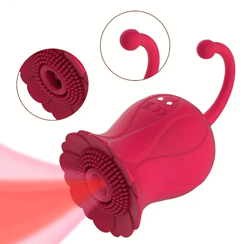 Female Rose Flower Clit Vibrating Sucking Pulse Vibrating Rose Toy