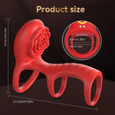 Locking Vibrating Cock Ring Rose Vibrator Sex Toy For Females