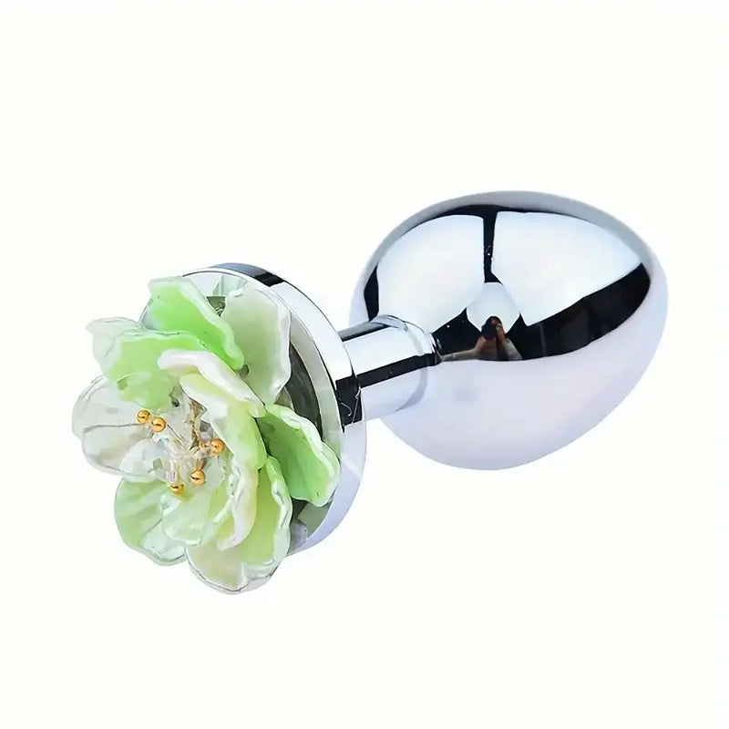 Metal Flower Rose Anal Plug For Women Men Sex Toy Love Butt Plug