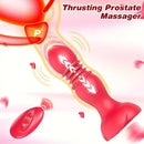 Thrusting Anal Butt Plug Vibrating Remote Control Rose Sex Toy