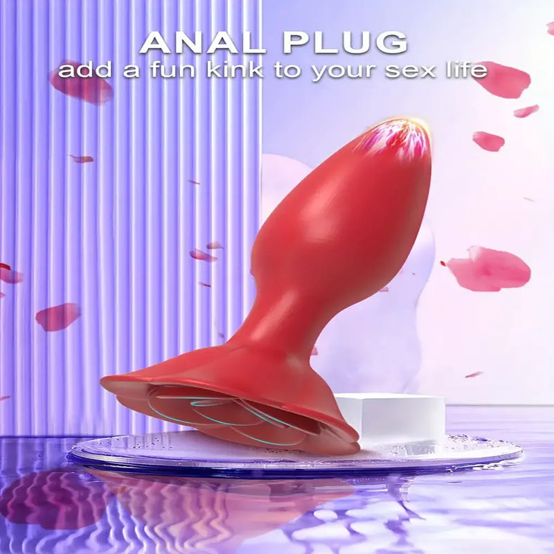 Rose Anal Plug Silicone Adult Sex Toy For Women Men Clit Orgasm