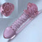 Gradual Head Crystal Glass 4-bead Anal Plug Dildo Rose Sex Toy