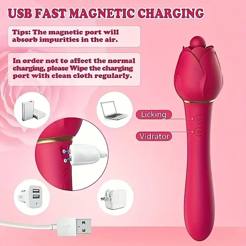 Rose Licking Vibrator G-Spot Stimulation Adult Sex Toy For Sex Love