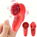 Silicone Clitoral Nipple Stimulator Rose Finger Vibrator Women Toy