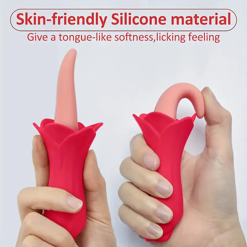 Fully Automatic Tongue Licking Suction Rose Sex Toy Vibrator For Clit