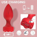 Remote Control Anal Toy 10 Vibrating Modes Rose Vibrator Butt Plug