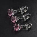 Crystal Glass Rose Anal Plug Sex Toy For G-spot Clit Masturbation