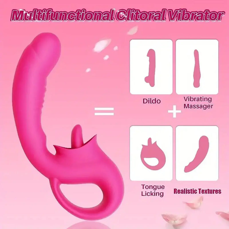 10 Clitoral Licking G Spot Rose Dildo Clitoris Vibrator For Females