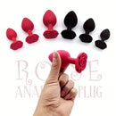 Solid Color Silicone Rose Shaped Base Silicone Anal Plug Love Toy