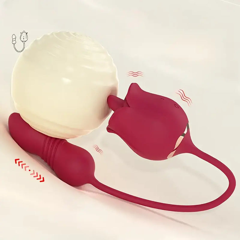 Elegant USB Charging Rose Sucking Love Toy With 9 Thrusting Modes