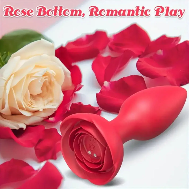 Remote Control Rose Vibrator Anal Plug With 10 Vibrating Modes