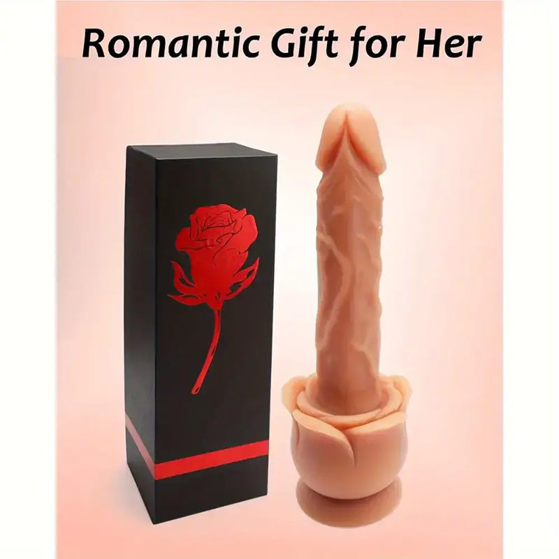 9.44 inch Rose Toy Dildo Body Safe Lifelike Suction Cup Rose Dildo