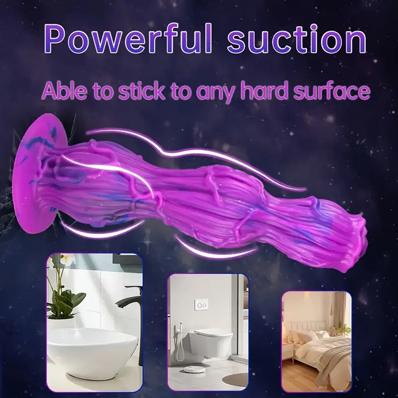 Soft Silicone Flower Rose Dragon Dual Knots Monster Dog Dildo