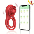 Rose Vibrating Penis Ring 10 Levels Intensity App Control Rose Sex Toy