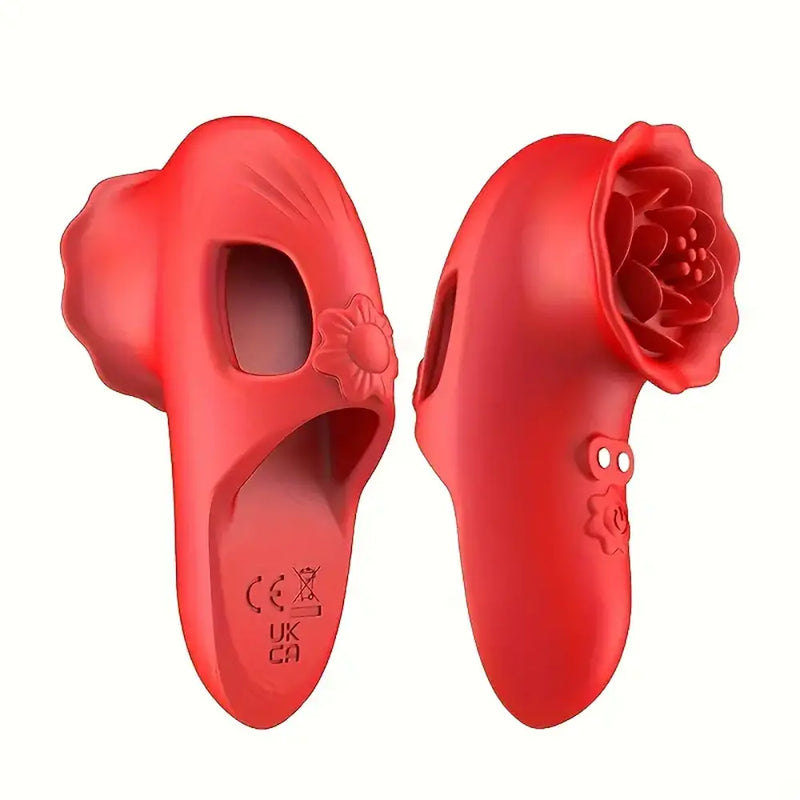 Silicone Clitoral Nipple Stimulator Rose Finger Vibrator Women Toy