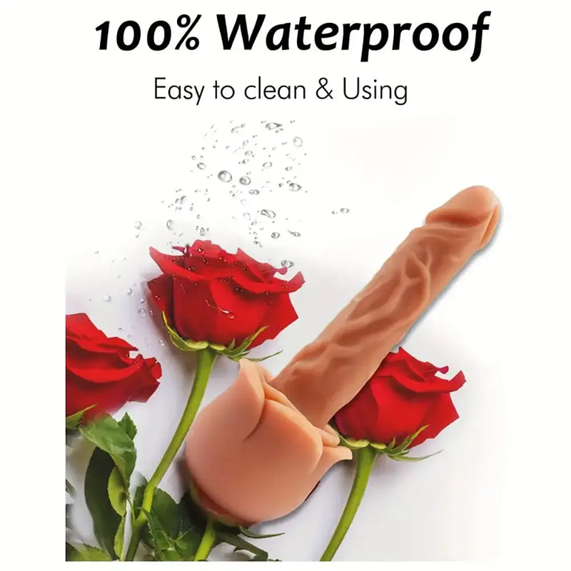 9.44 inch Rose Toy Dildo Body Safe Lifelike Suction Cup Rose Dildo