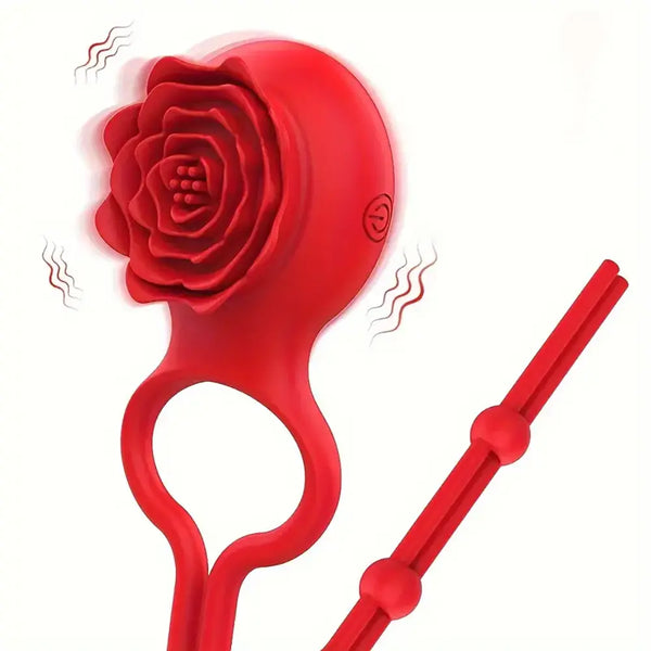 Adjustable Rose Prostate Female Vibrator Prostate Massage Cock Ring