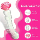 Glowing Rose Glass Dildo For G-Spot Stimulation Prostate Using