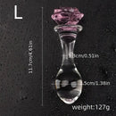 Crystal Glass Rose Anal Plug Sex Toy For G-spot Clit Masturbation