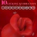 USB Powered 2-in-1 Clitoral Stimulator Licking Rose Vibrator For Sex