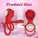 Adjustable Size Vibrating Cock Ring With Rose Sex Toy For Adults