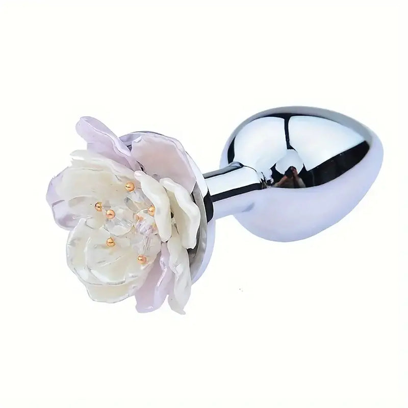 Metal Flower Rose Anal Plug For Women Men Sex Toy Love Butt Plug