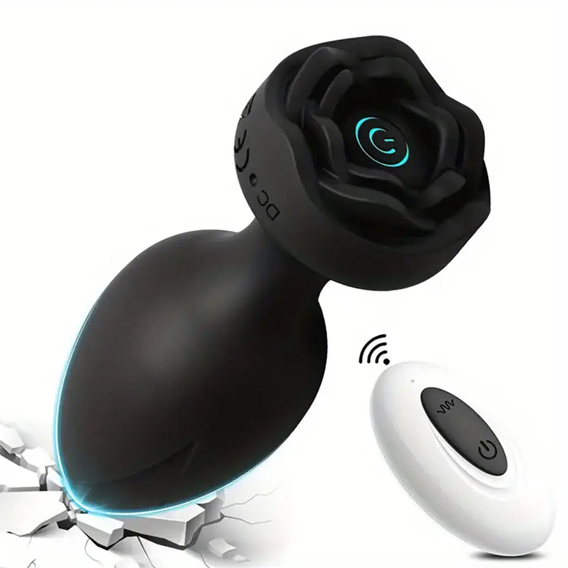 Remote Control Anal Toy 10 Vibrating Modes Rose Vibrator Butt Plug