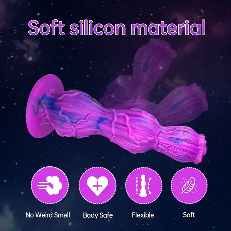 Soft Silicone Flower Rose Dragon Dual Knots Monster Dog Dildo