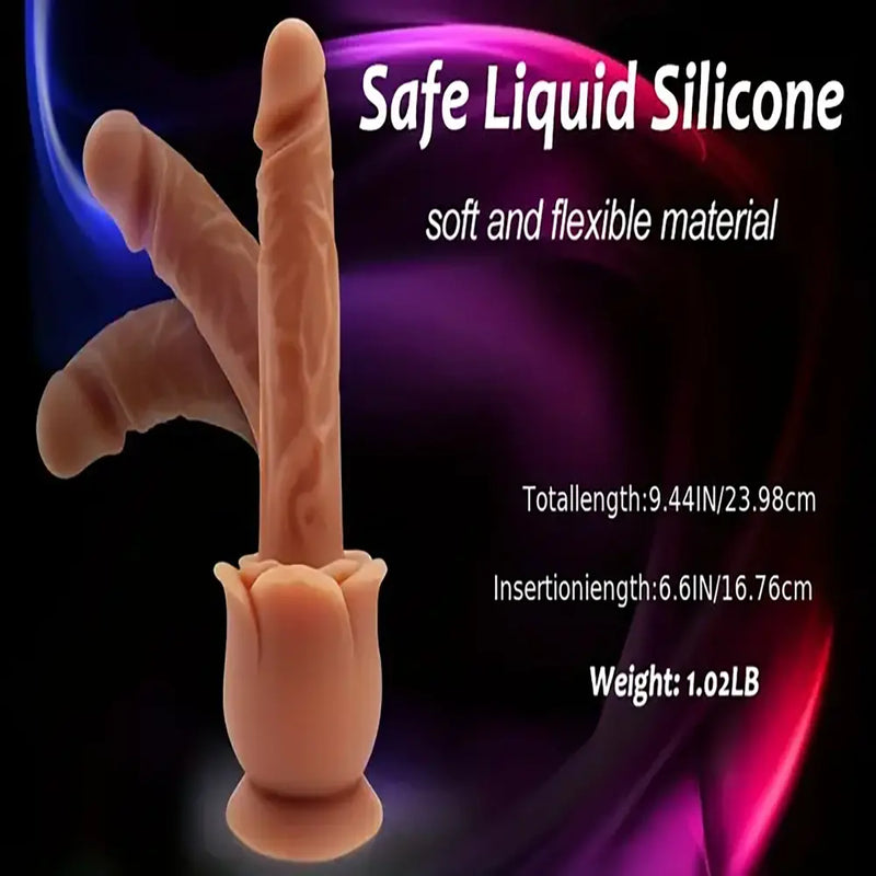 9.44 inch Rose Toy Dildo Body Safe Lifelike Suction Cup Rose Dildo