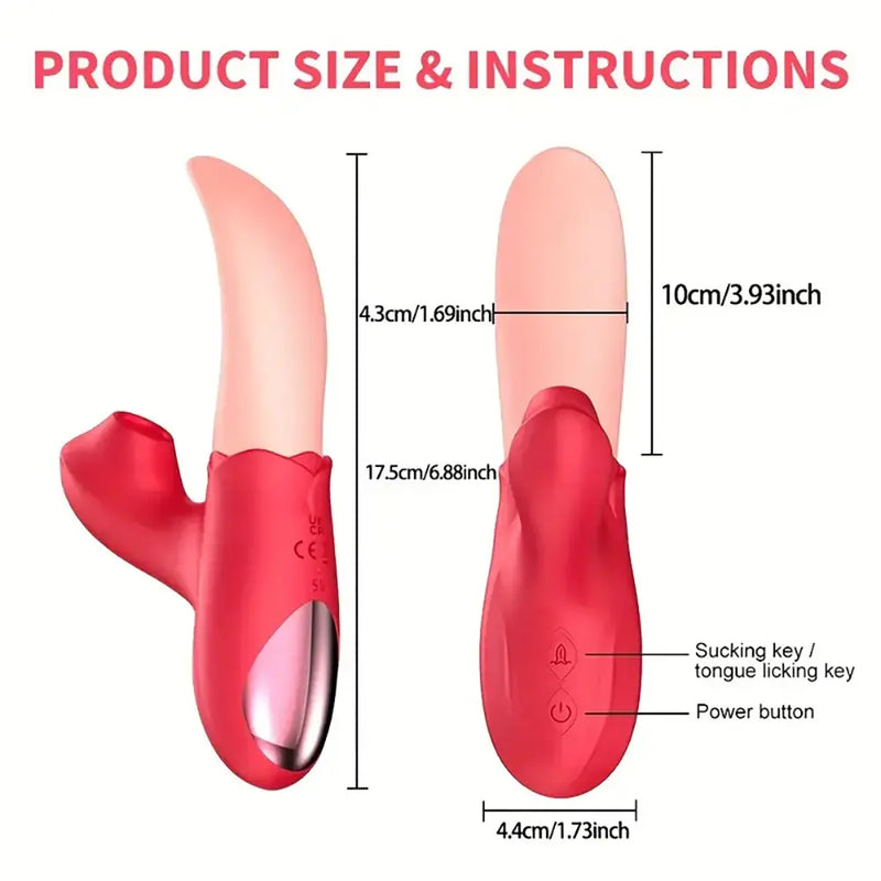 Sucking Rose Vibrator For Tongue-Licking Clitoris Rose Toy