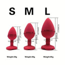 Solid Color Silicone Rose Shaped Base Silicone Anal Plug Love Toy