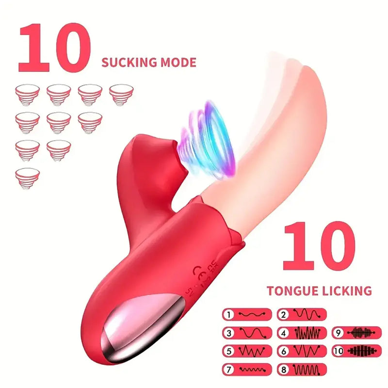 Sucking Rose Vibrator For Tongue-Licking Clitoris Rose Toy