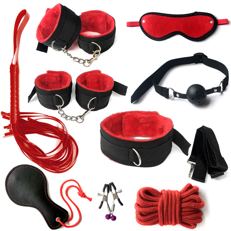 23 Piece-set, BDSM Sex Toys, Seductive Toys, Bondage Restraints Kit  Black/red 