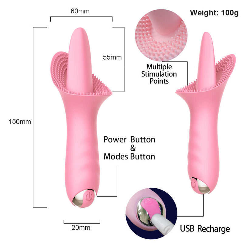 Rose Sex Toy for Women -Rose Sex Toy with Tongue Licking Vibrator for Women  G spot Nipple Stimulation, Rechargeable Vibrating Machine Clitoral